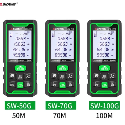 Máy Đo Khoảng Cách Laser SNDWAY SW-50G đo xa 50m Tia xanh